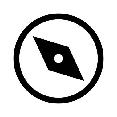 Compass silhouette icon. Azimuth needle. Editable vector.