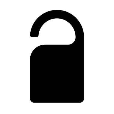 Hotel room door hanger silhouette icon. Editable vector.
