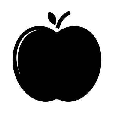 Apple silhouette icon. Fruit containing vitamin C. Editable vector.