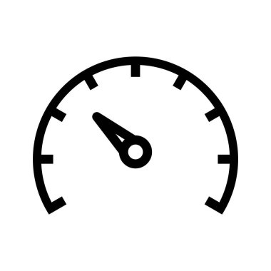 Simple speedometer icon. Tachometer. Editable vector.