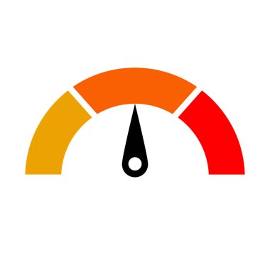 Flat design speedometer icon. Editable vector.