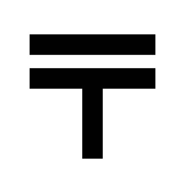 Japan postal symbol silhouette icon. Editable vector.