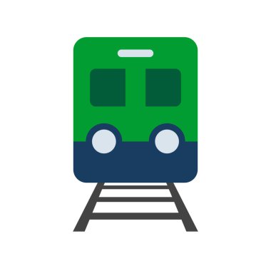 Flat design train. Subway and railroad. Editable vector.
