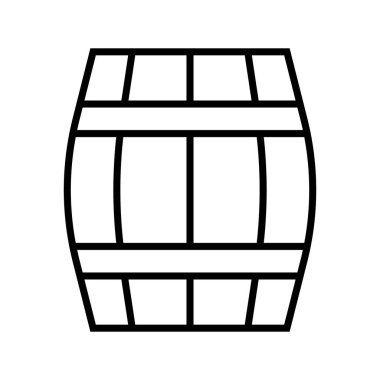 Simple barrel icon. Container. Editable vector.