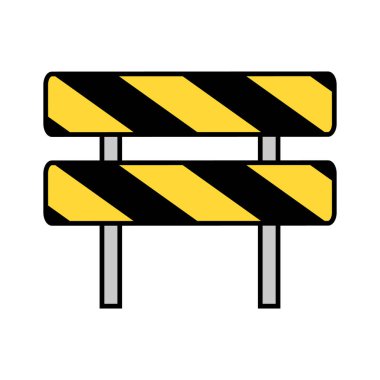 Barricade icon during construction. Editable vector.