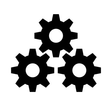 Gear silhouette icon. Systems configuration and settings. Editable vectors.