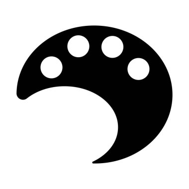 Paint palette silhouette icon. Editable vector.