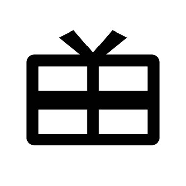 Present box silhouette icon. Gift box. Reward. Editable vector.
