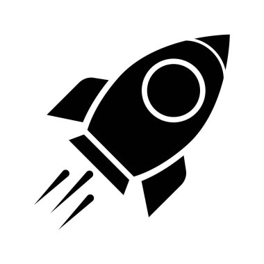 Missile attack silhouette icon. Editable vector.