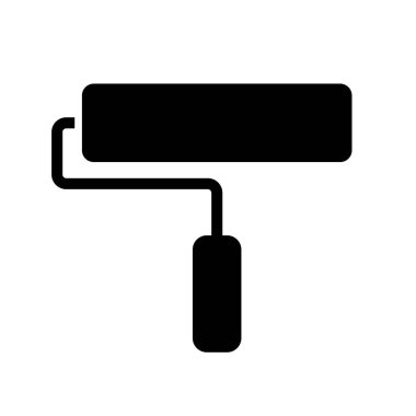 Paint roller silhouette icon. Painting. DIY. Editable vector.