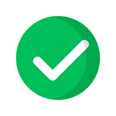 Round checkbox. Authentication or success. Tick. Editable vector.
