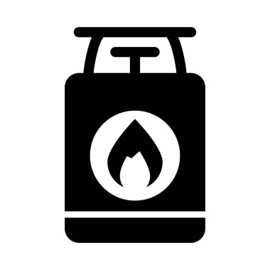 Gas cylinder silhouette icon. Fuel tank. Hazardous material. Editable vector.