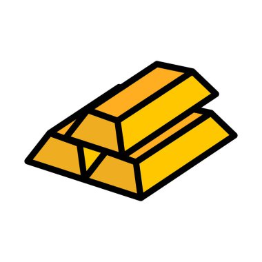 Flat design gold bars icon. Gold ingots. Gold investment. Editable vector.