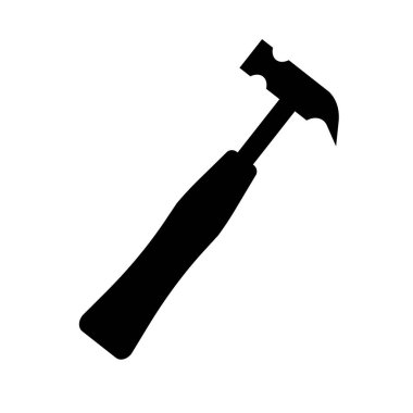 Claw hammer silhouette icon. Carpentry and DIY tool. Editable vector.
