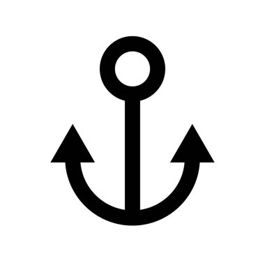 Anchor silhouette icon. Sea anchor. Editable vector.
