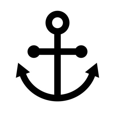 Ship's anchor. Anchor silhouette icon. Editable vector.
