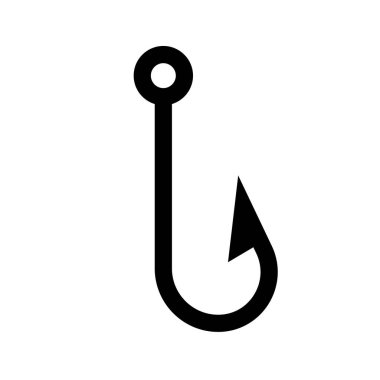 Fishing hook silhouette icon. Editable vector.