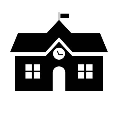 High school building icon. Campus building. Editable vector.