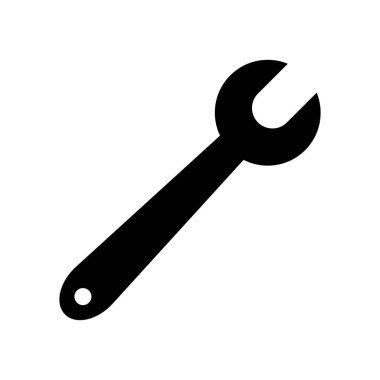 Spanner silhouette icon. Wrench. Settings. Editable vector.