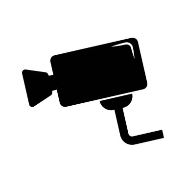 Glossy CCTV silhouette icon. Editable vector.