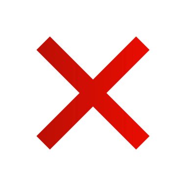 Flat design cross mark icon. Editable vector.