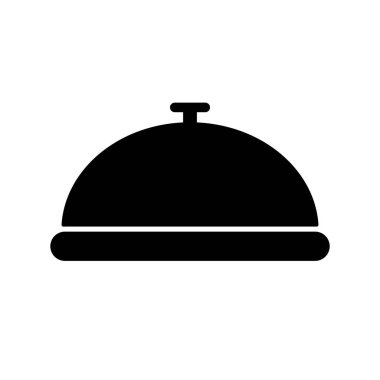 Reception bell silhouette icon. Calling bell. Editable vector.