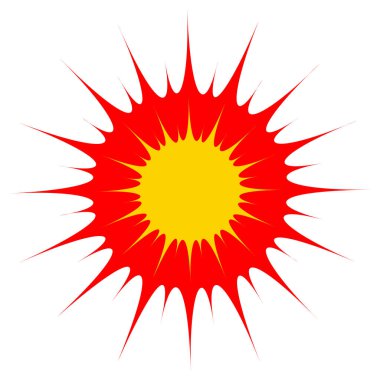 Fire Explosion Icon. Bombing. Editable vector.
