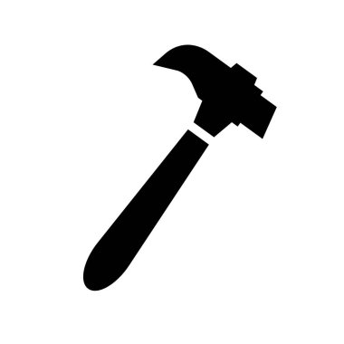 Nail hammer silhouette vector icon. Claw hammer. Editable vector.