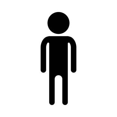 Simple full body human silhouette icon. Editable vector.
