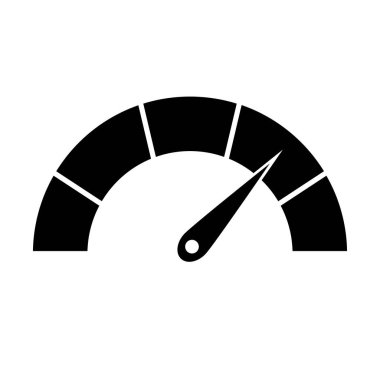 Speedometer silhouette icon. Car speed. Editable vector.