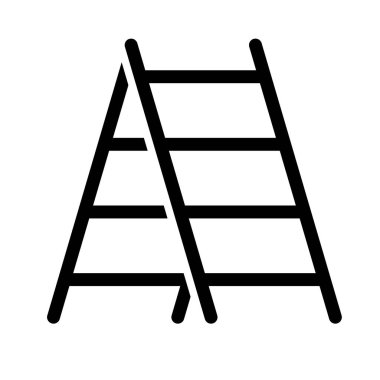 Simple stepladder icon. Work tool. Editable vector.