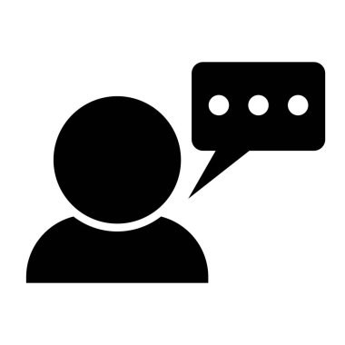 Person icon in conversation. Editable vector.