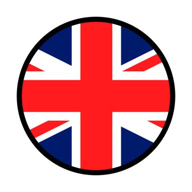 Round British flag icon. United Kingdom flag. Editable vector.