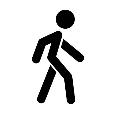 Walking person silhouette icon. Walker. Editable vector.