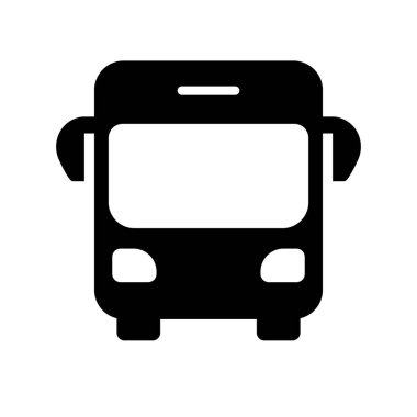 Large bus silhouette icon. Passenger transport. Editable vector.