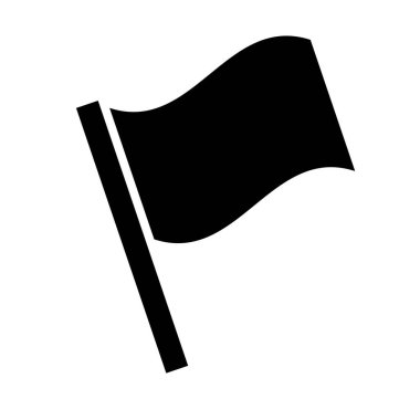 Fluttering flag silhouette icon. Flag waving. Editable vector.