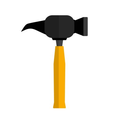 Claw hammer. Modern nail hammer icon. Work tool. Editable vector.