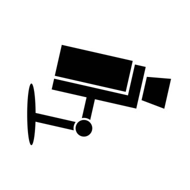 Wall mounted surveillance camera icon. Security camera. Editable vector.