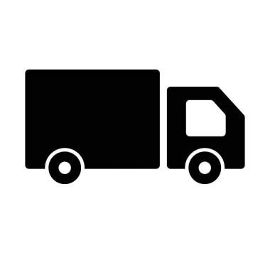 Logistics truck silhouette icon. Editable vector.