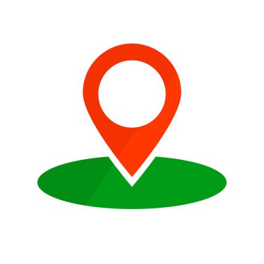 Yuvarlak arazi ve harita simgeleri. Düzenlenebilir vektör. 