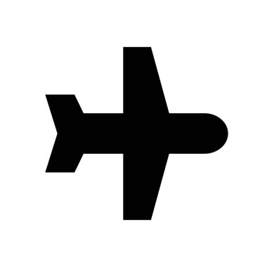 Uçak silueti simgesi. Havacılık endüstrisi. Düzenlenebilir vektör.