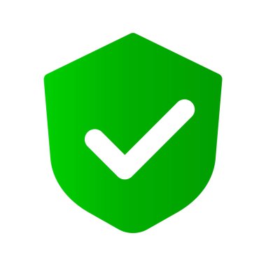 Gradyanı olan işaretli kalkan simgesi. Düzenlenebilir vektör.