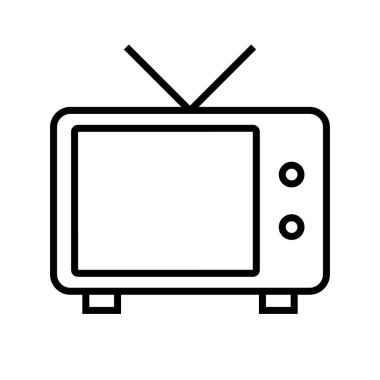 Antenli analog televizyon. Düzenlenebilir vektör.