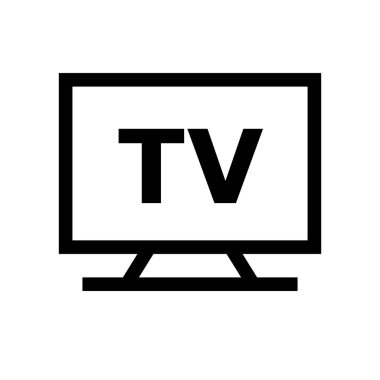 Basit bir televizyon ikonu. - Televizyon. Düzenlenebilir vektör.