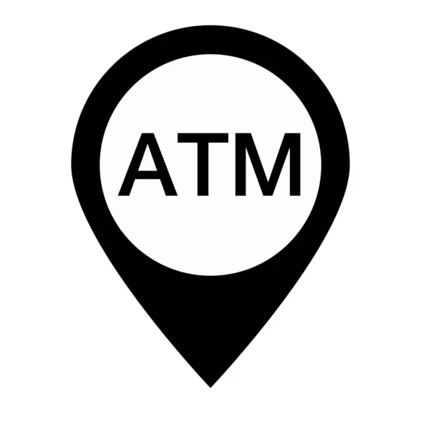 Atm Map Pin Silhouette Icon Editable Vector — Stock Vector