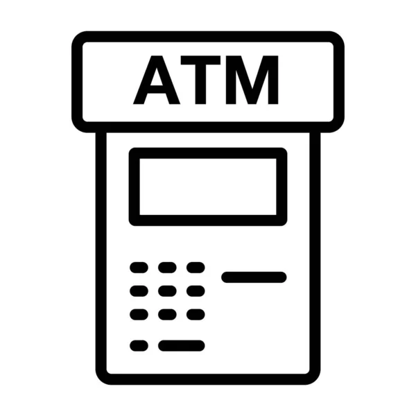 Απλό Εικονίδιο Ατμ Τράπεζας Αποχώρηση Επεξεργάσιμο Διάνυσμα — Διανυσματικό Αρχείο