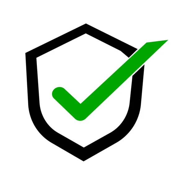 Häkchenschild Symbol Sicherheit Und Authentifizierung Editierbarer Vektor — Stockvektor