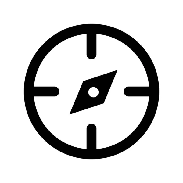 Jednoduchá Ikona Navigačního Kompasu Upravitelný Vektor — Stockový vektor