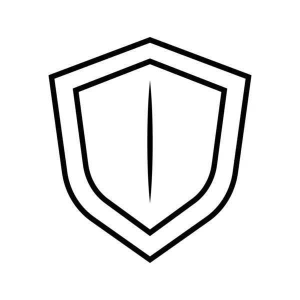 Ícone Escudo Simples Defesa Vetor Editável —  Vetores de Stock