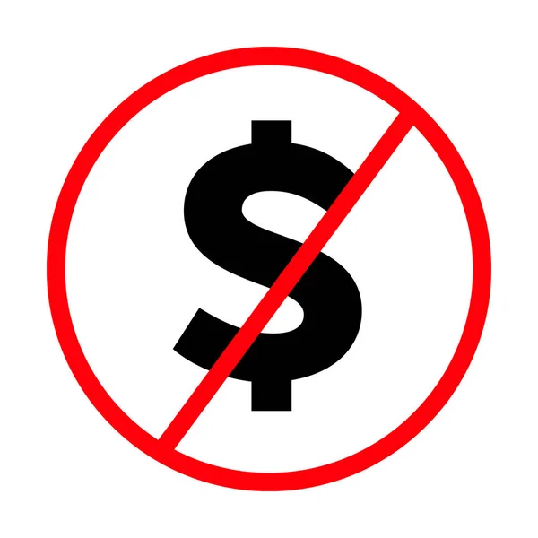 Dolar Yasaklama Işareti Şleme Izin Yok Düzenlenebilir Vektör — Stok Vektör